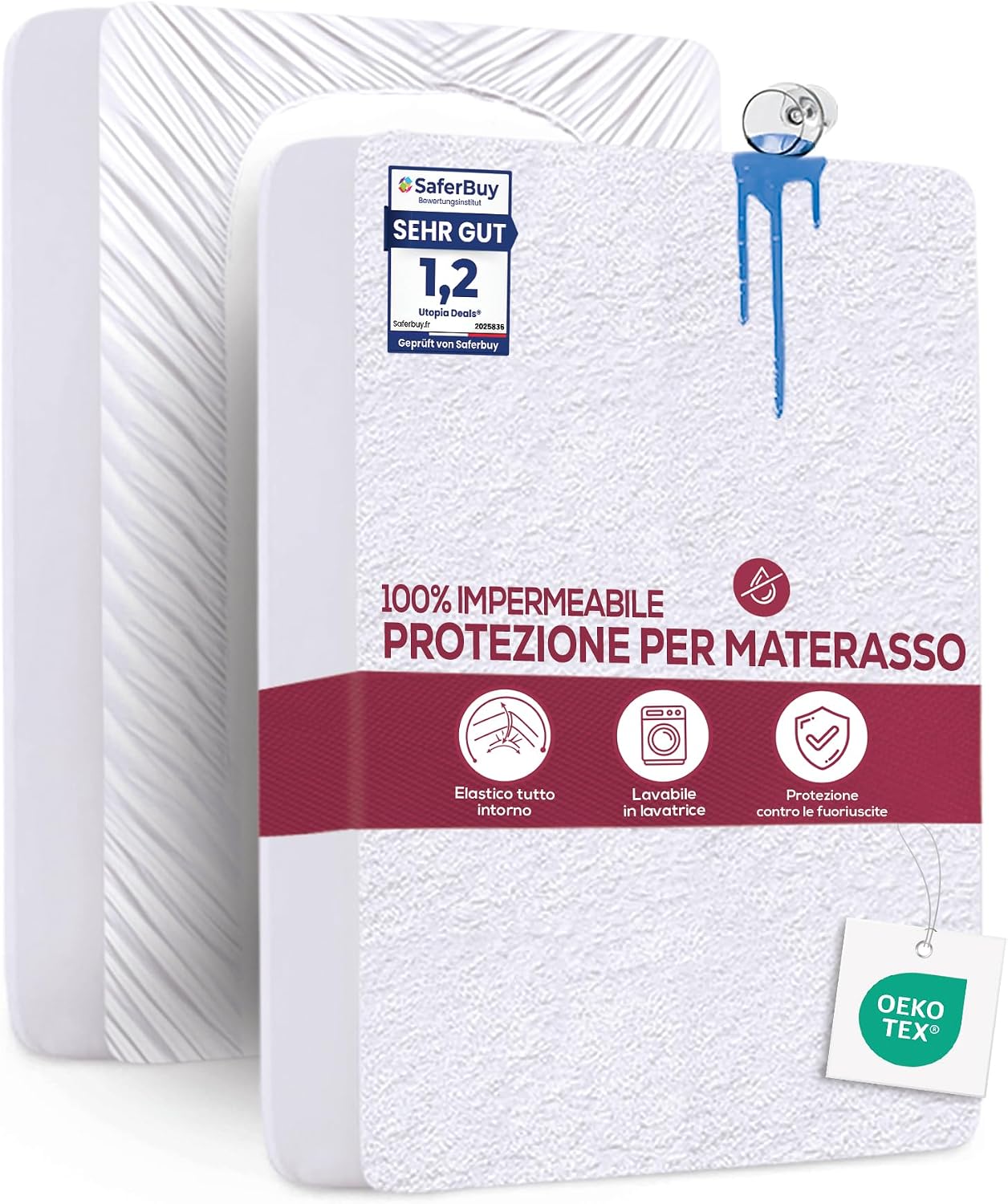 Detalle de Utopia Bedding Coprimaterasso 90 x 200 x 30 cm
