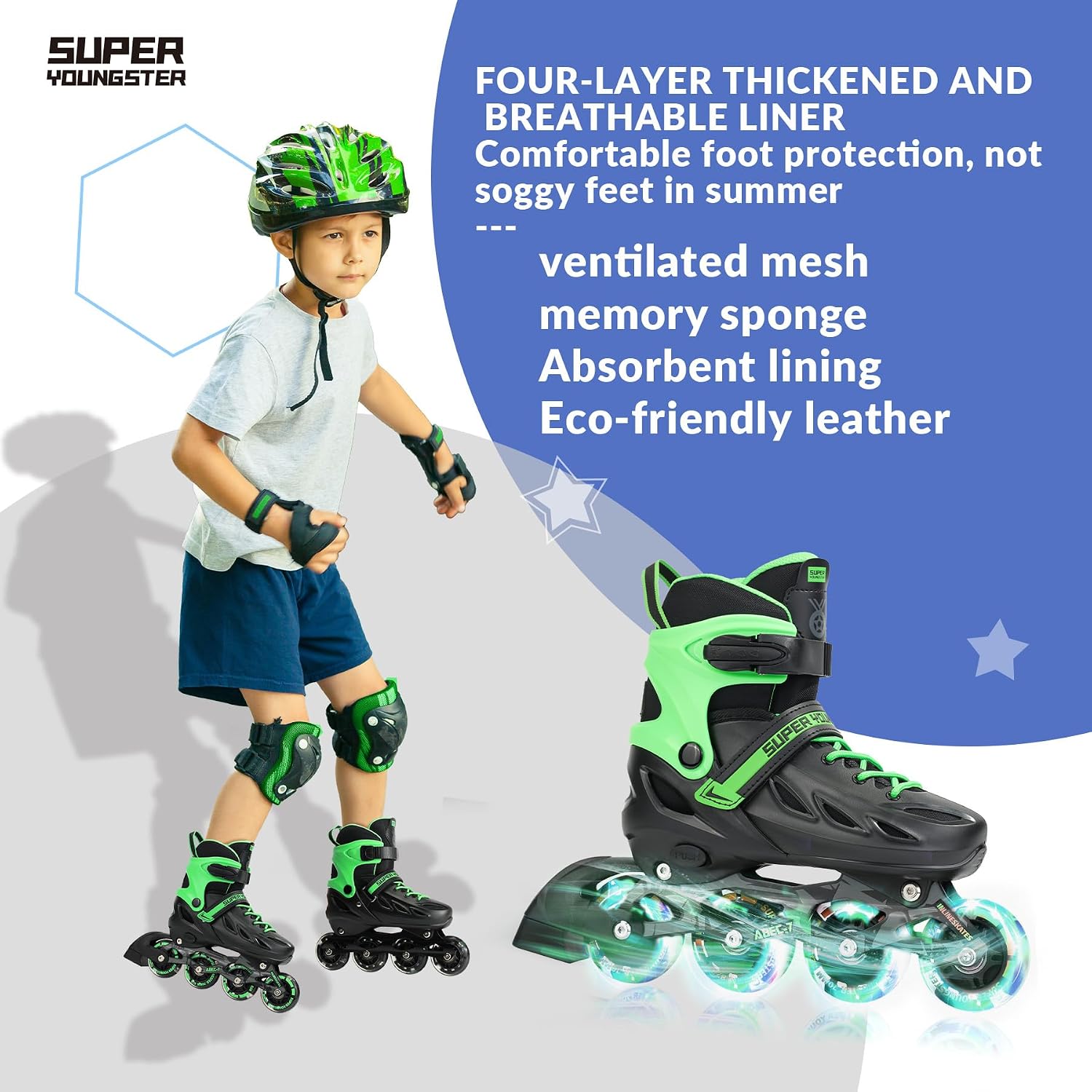 Detalle 2 de SUPER YOUNGSTER Adjustable Inline Skates 4-12
