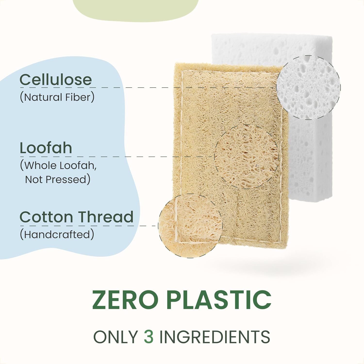 Detalle de Natural Kitchen Sponges, Pack of 4