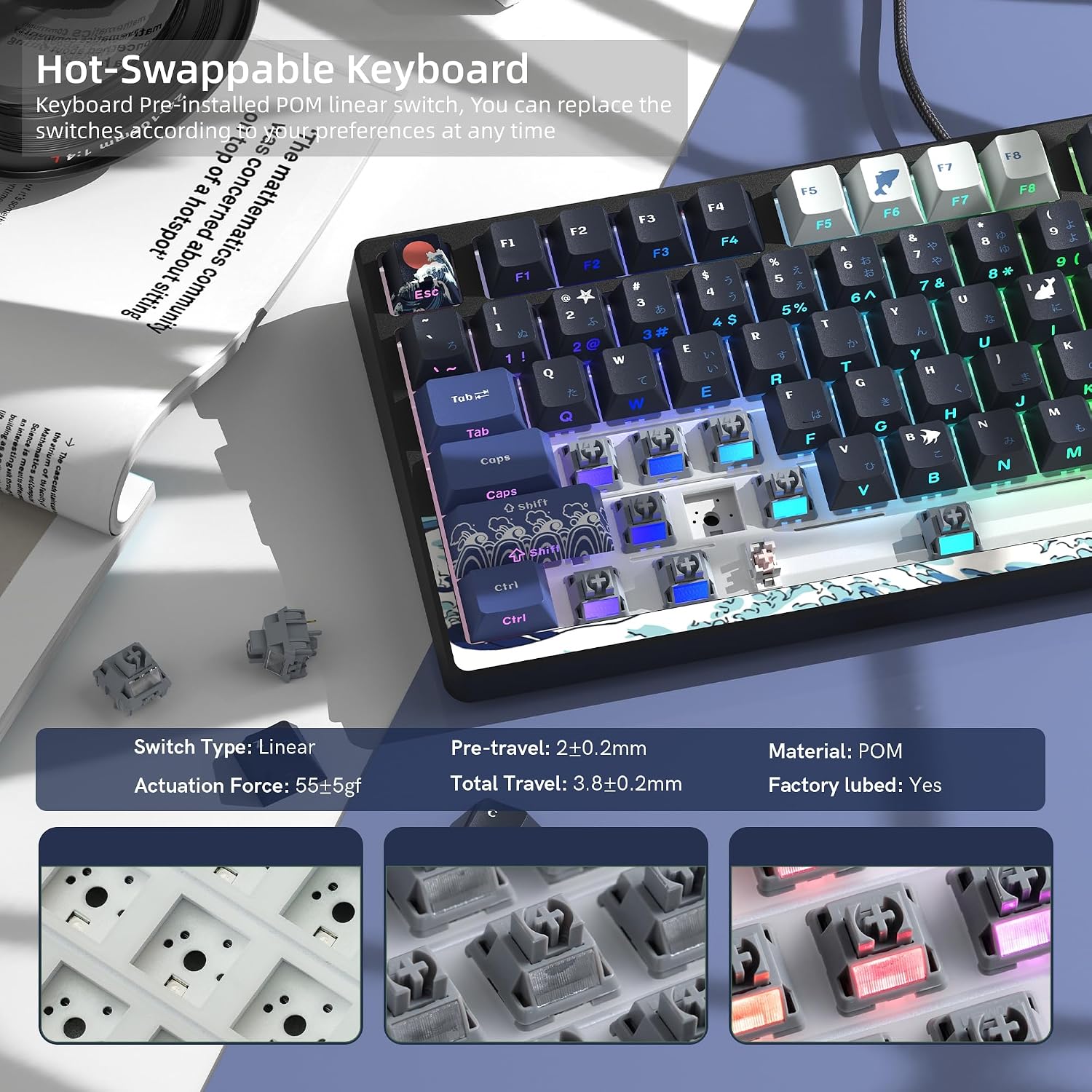 Detalle de Womier SK80 75% mechanical keyboard