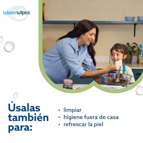 Detalle 2 de WaterWipes Sensitive+ toallitas para bebé, 12 paquetes y textura limpiadora