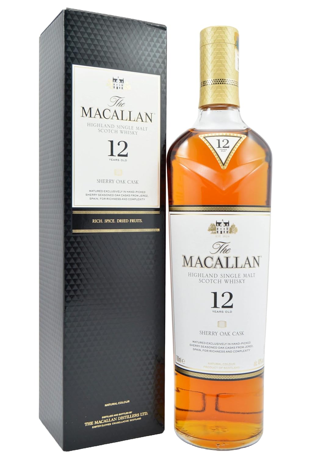 Detalle de Macallan Sherry Oak 12 Años Whisky 70cl