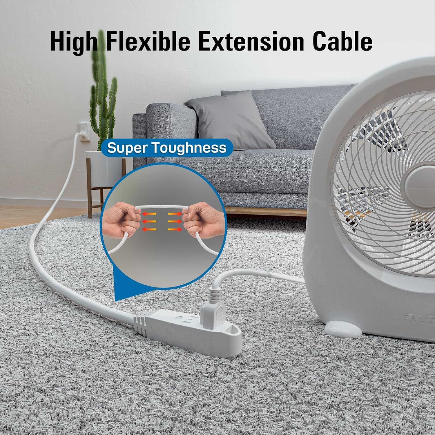 Detalle de K KASONIC FL-110A 25-Foot 3-Outlet Extension Cord, Grounded 16/3, Flat Plug