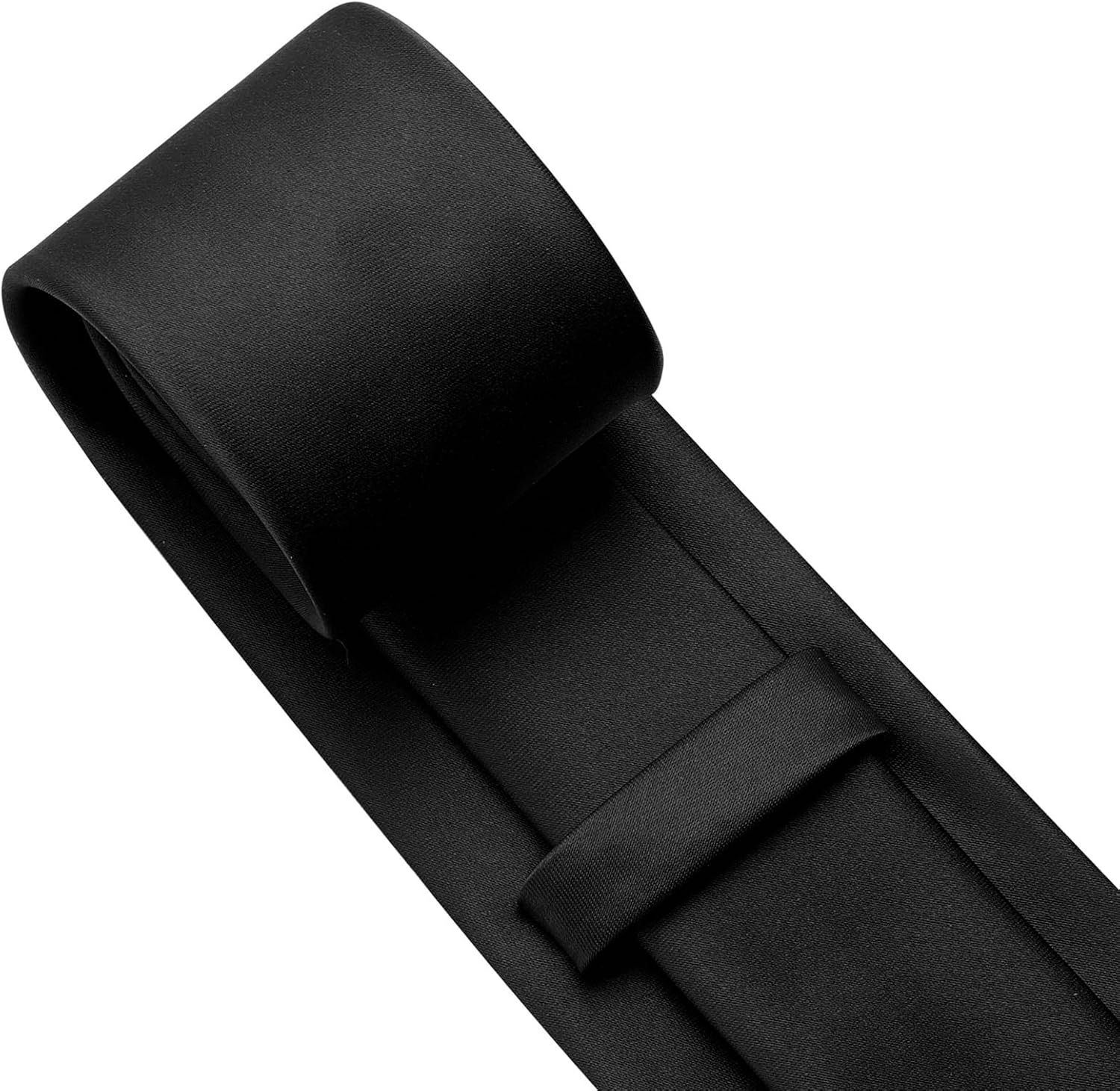 Thumbnail 4 de KOOELLE Men’s Solid Pure Color Microfiber Necktie (8cm) — Formal Black