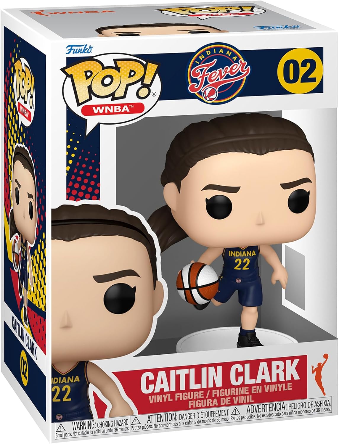 Detalle de Funko POP! WNBA フィーバー ケイトリン・クラーク ビニールフィギュア ネイビーのユニフォーム姿