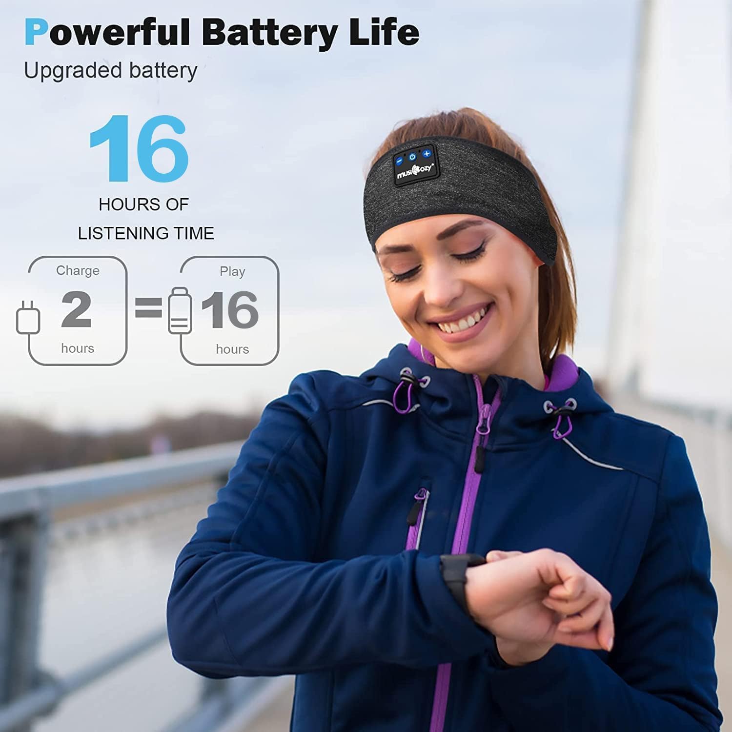 Detalle 2 de MUSICOZY Sleep Headphones Bluetooth 5.4 headband