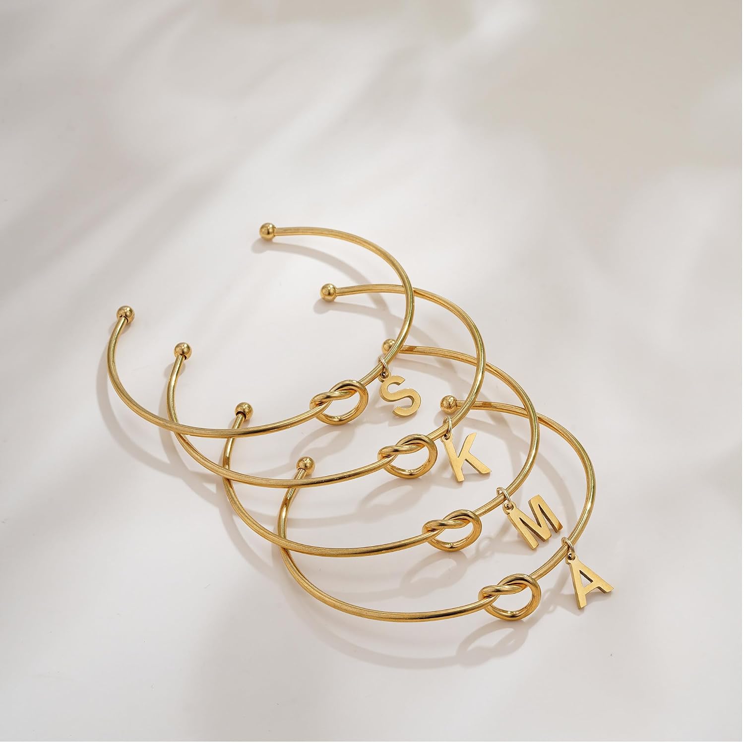 Detalle de SLOONG Armband Damen Gold/Silber – Monogramm Initialen, 18K Vergoldet, Personalisiert