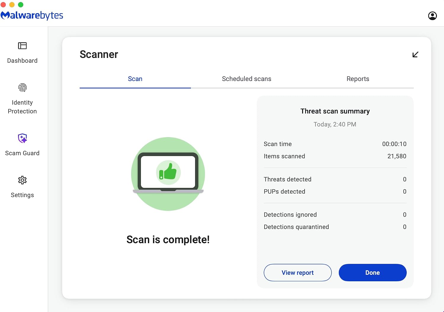 Detalle de Malwarebytes Premium Security + VPN for 2 Devices (1 Year) — Windows, Mac, Android, iOS, Chrome