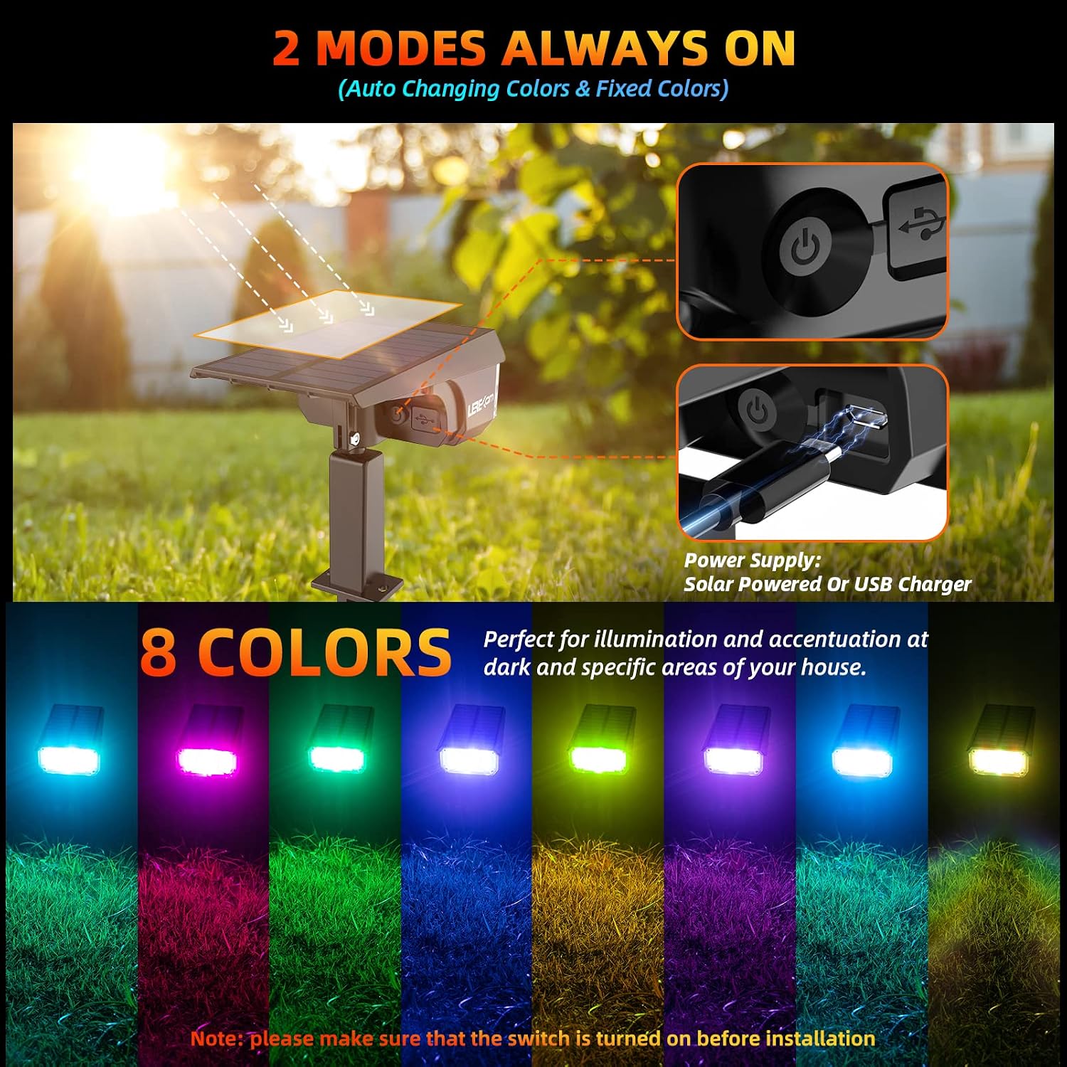 Thumbnail 3 de LEREKAM Solar Spotlights 6-Pack