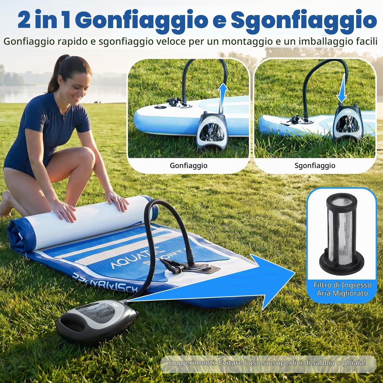 Thumbnail 5 de Dr.meter 2026 Nuovo Upgrade Pompa SUP Elettrica 20 PSI: gonfiaggio rapido per SUP, Kayak e molto altro