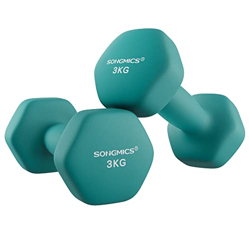 Detalle de SONGMICS Set of 2 Hex Dumbbells, 2 x 3 kg, PVC Coating
