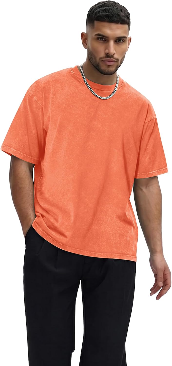 Thumbnail 4 de Oversized Tshirts for Men Short Sleeve Vintage Washed Basic Loose Tees 2026