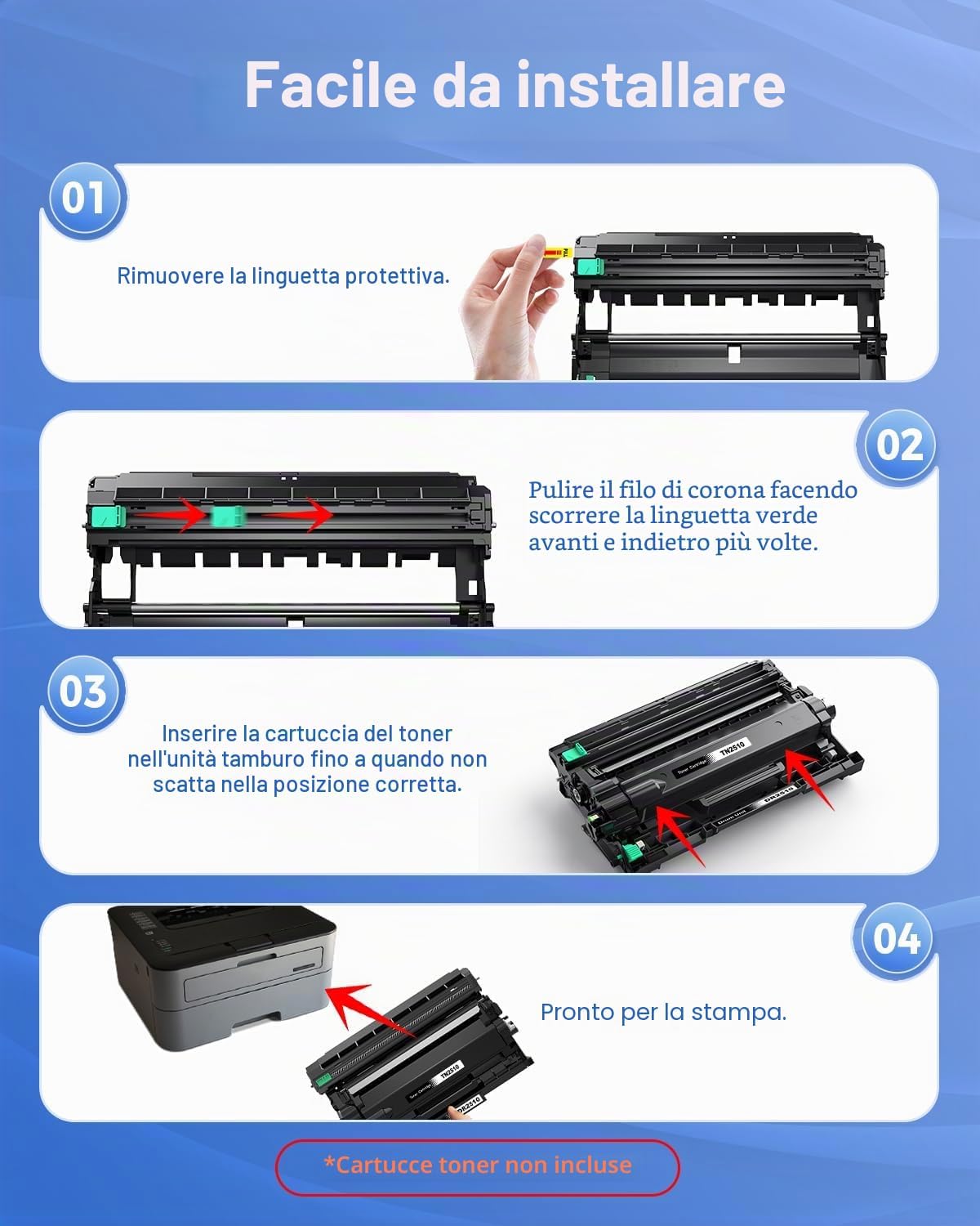 Detalle de INK4U DR2510 tamburo Brother, 30.000 pagine