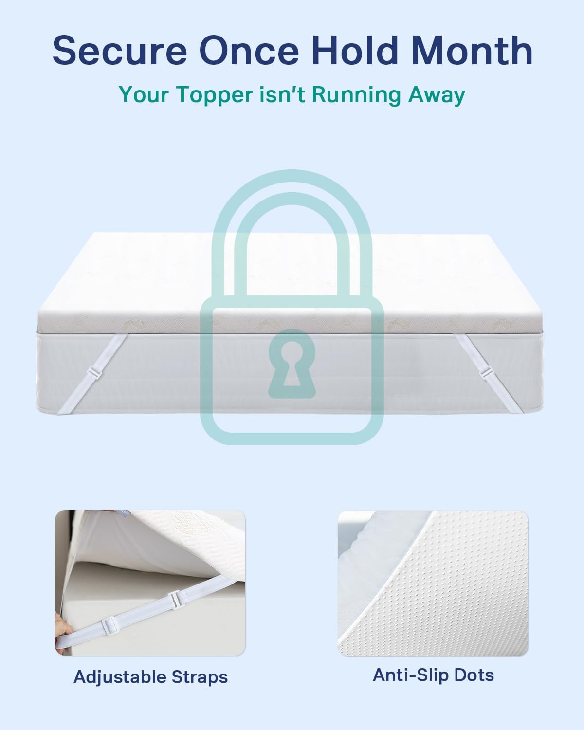 Thumbnail 5 de NewentorLife 7cm Firm Mattress Topper Double Bed