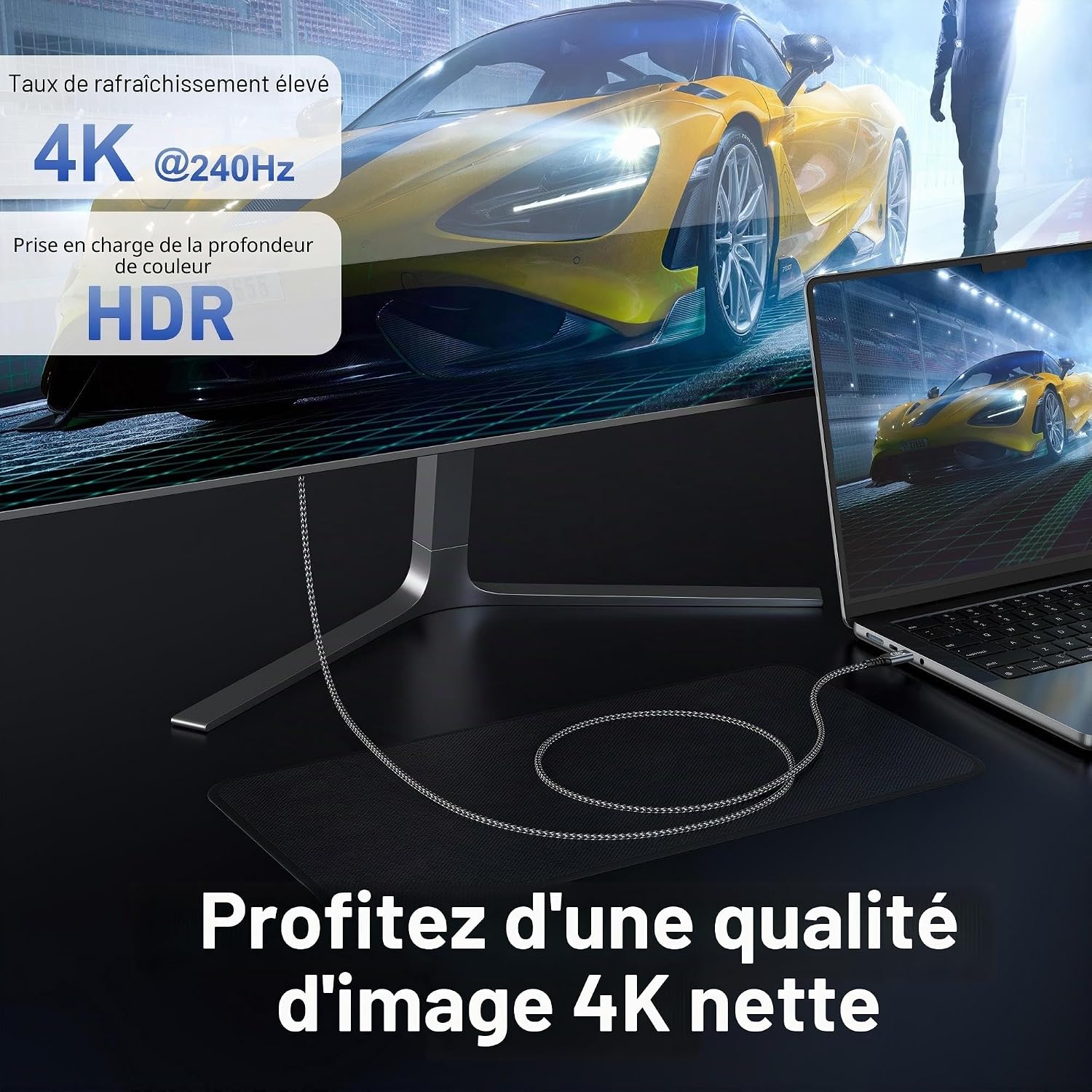 Thumbnail 3 de Câble USB‑C vers USB‑C 100 W (2 m) USB 3.2 Gen 2 10 Gbps avec puce E‑Mark