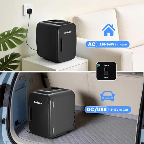 Detalle de Enventor Mini Fridge 4 Litre: Compact, Dual-Power Cooler for Home and On the Go