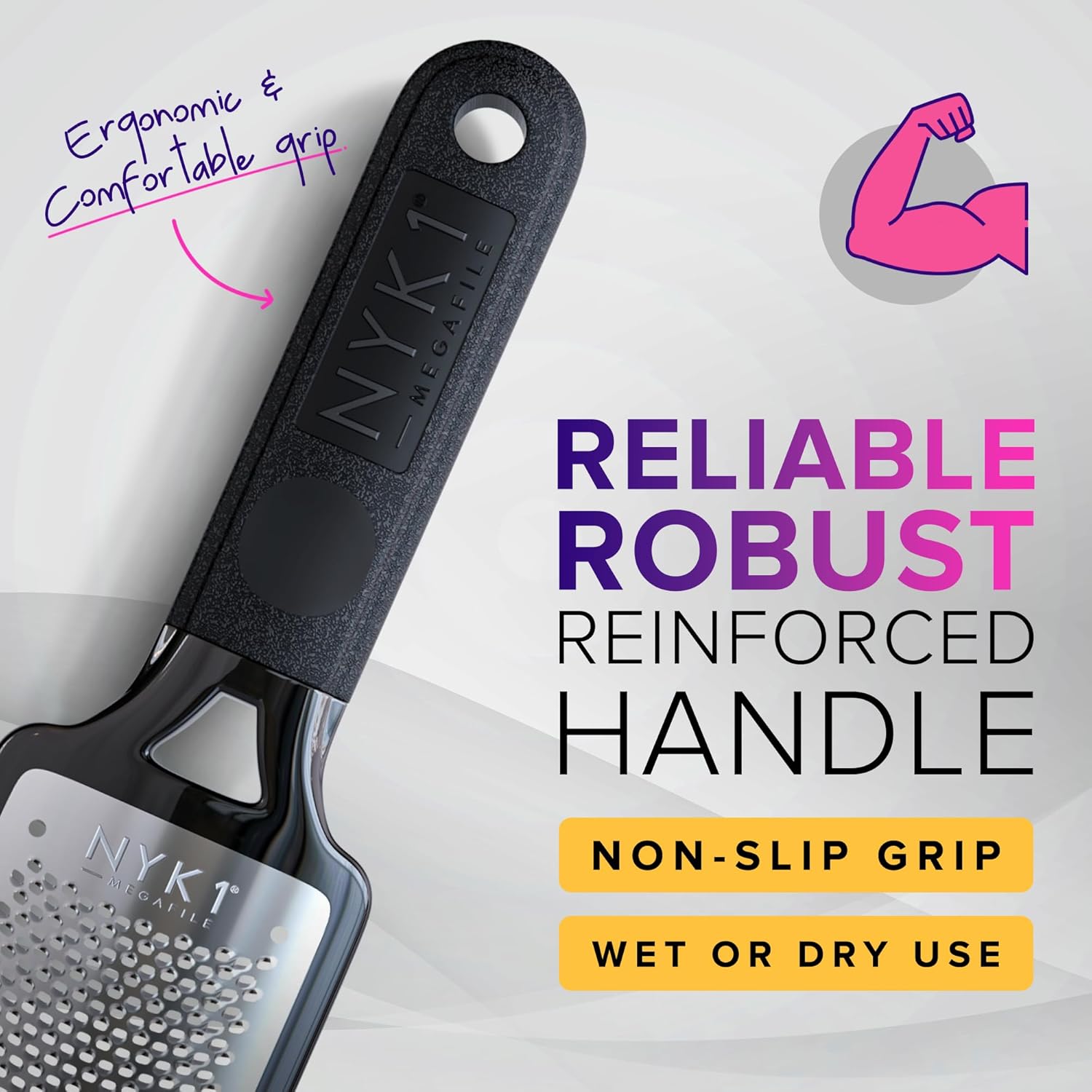 Detalle 2 de NYK1 MEGAFILE Rustproof Foot File XL for Hard Skin 🦶
