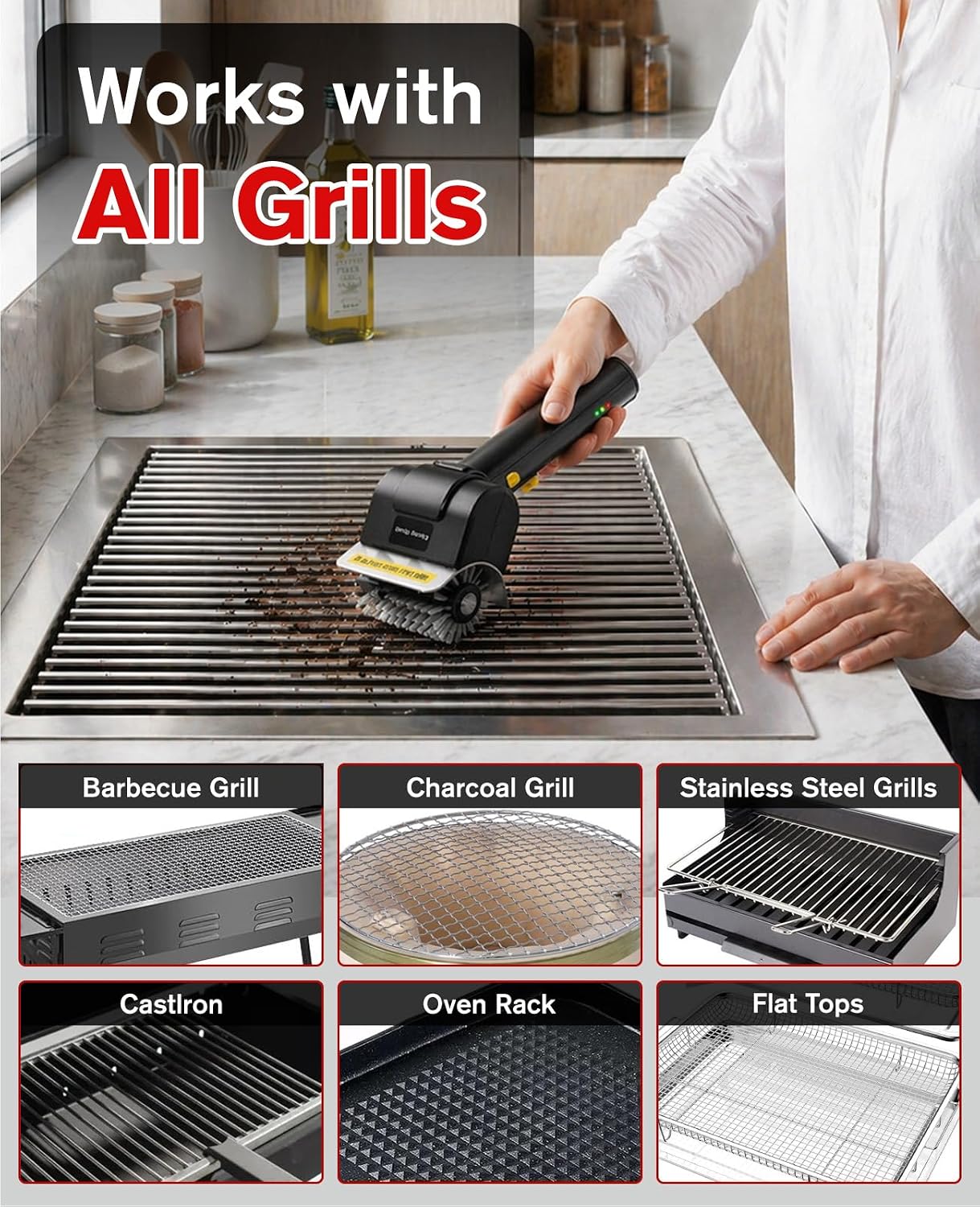 Thumbnail 4 de Spazzola Elettrica per Barbecue: potenza senza fili per una griglia pulita