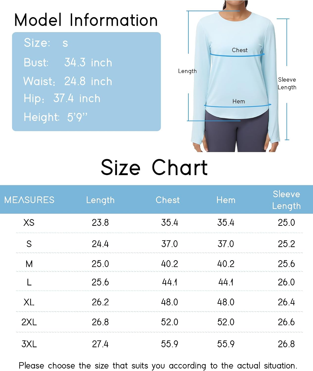 Thumbnail 6 de THE GYM PEOPLE Women's Long-Sleeve Sports Top, Crew Neck, Thumb Holes