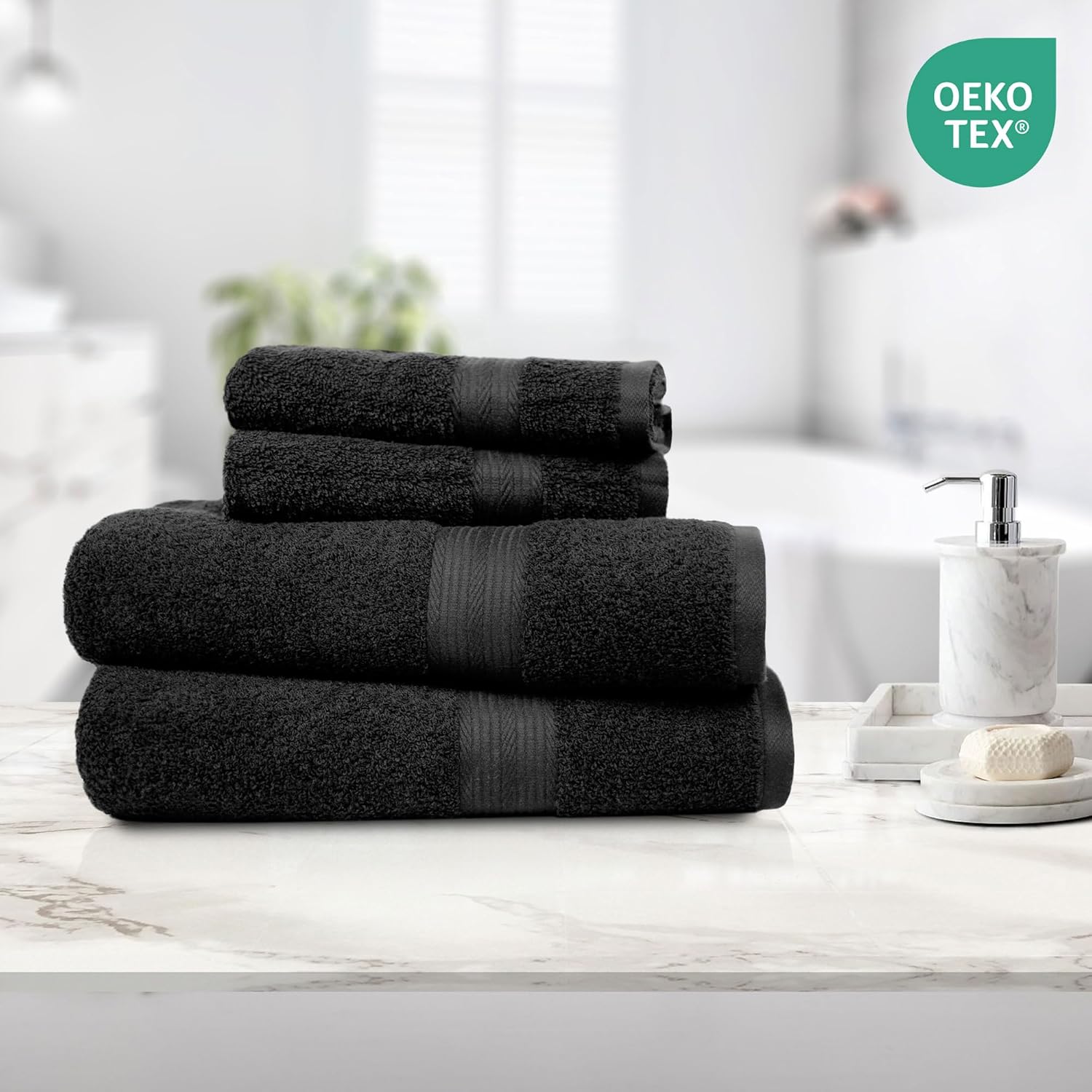 Thumbnail 4 de Amazon Basics 4 Piece Fade Resistant Towel Set, 4 pcs