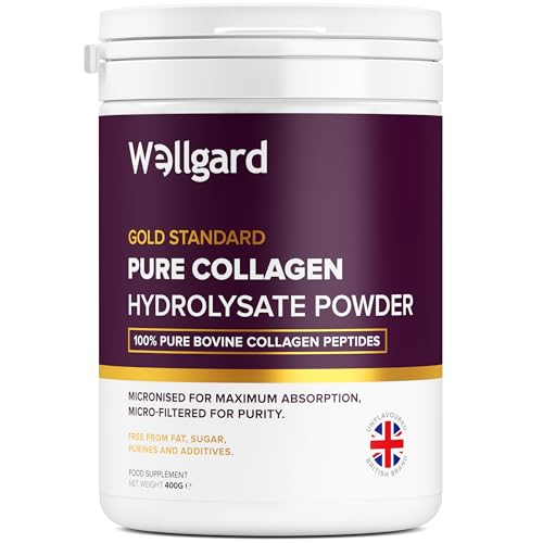 Wellgard Collagen Powder: Bovine Peptides with High Levels of 8 Essential Amino Acids, Halal & Kosher, Made in the UK