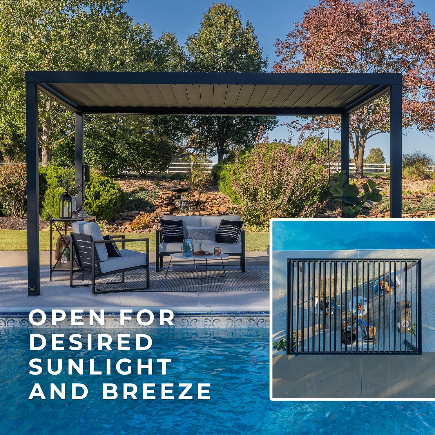 Detalle 2 de Backyard Discovery Louvered Pergola Kit 16' x 10
