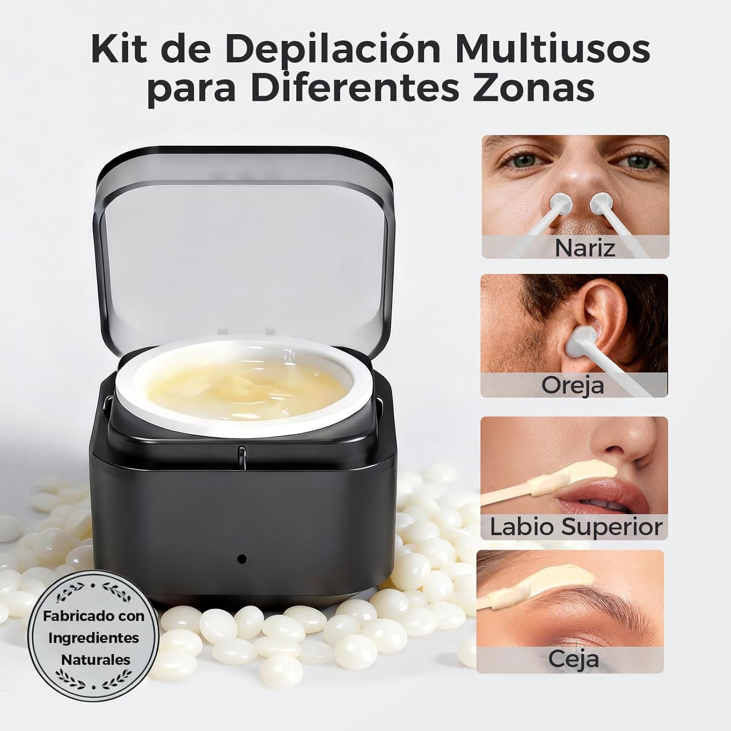 Detalle 2 de Cera depilatoria nariz y orejas con calentador USB-C 100g