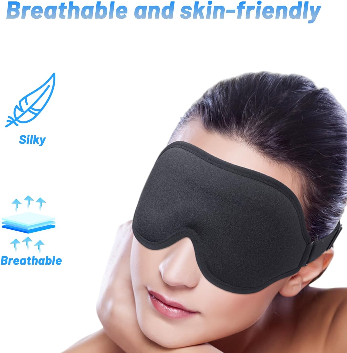 Thumbnail 6 de Schlafmaske 3D konturiert 99% Lichtblockierung