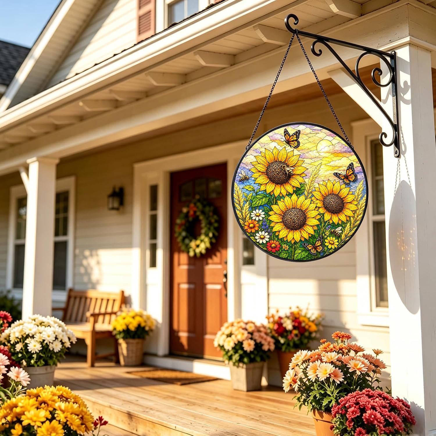 Detalle de Stained Glass Suncatcher, 7.8-Inch Round