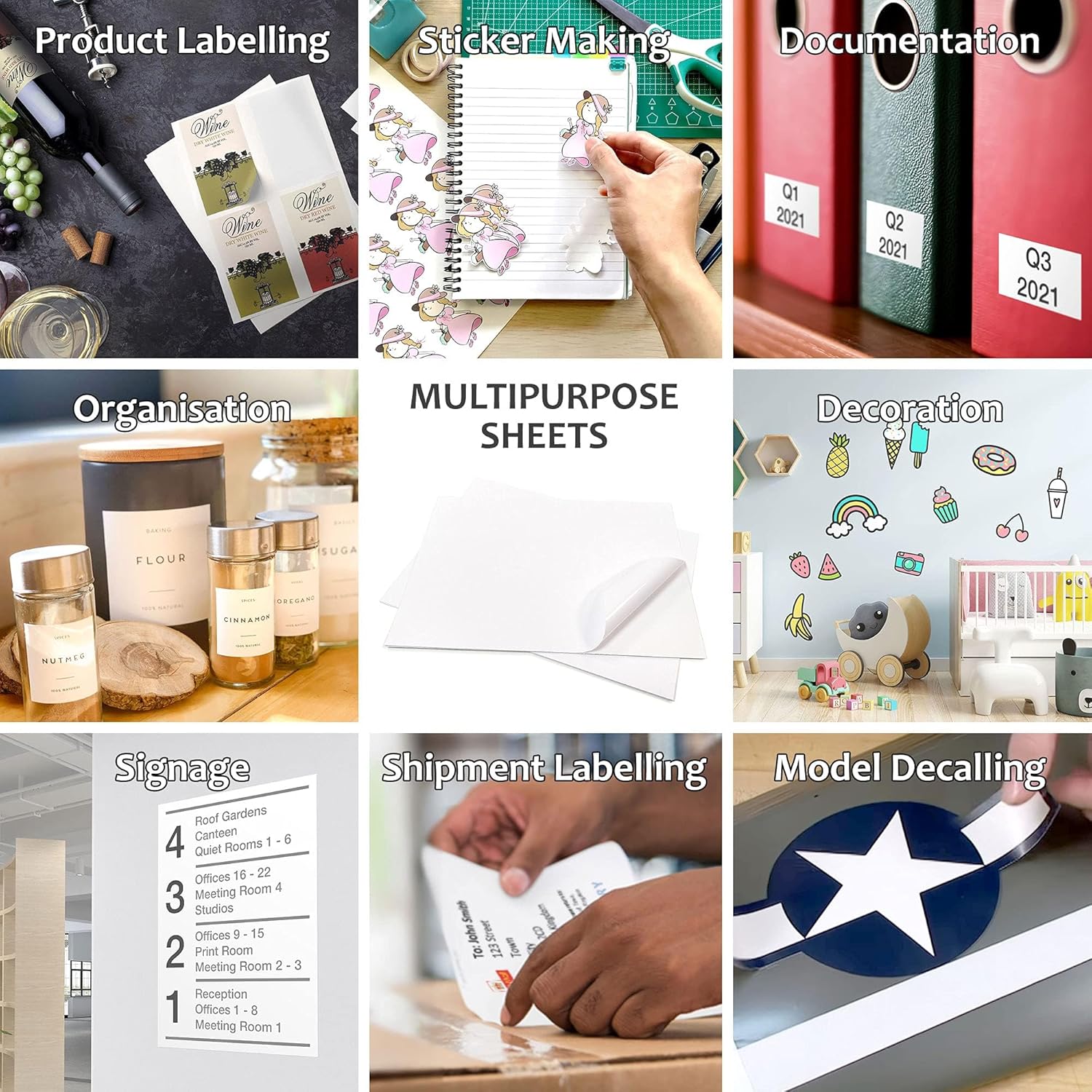Thumbnail 5 de Evergreen Goods A4 Glossy Printable Sticker Paper (50 Sheets) for Inkjet & Laser Printers