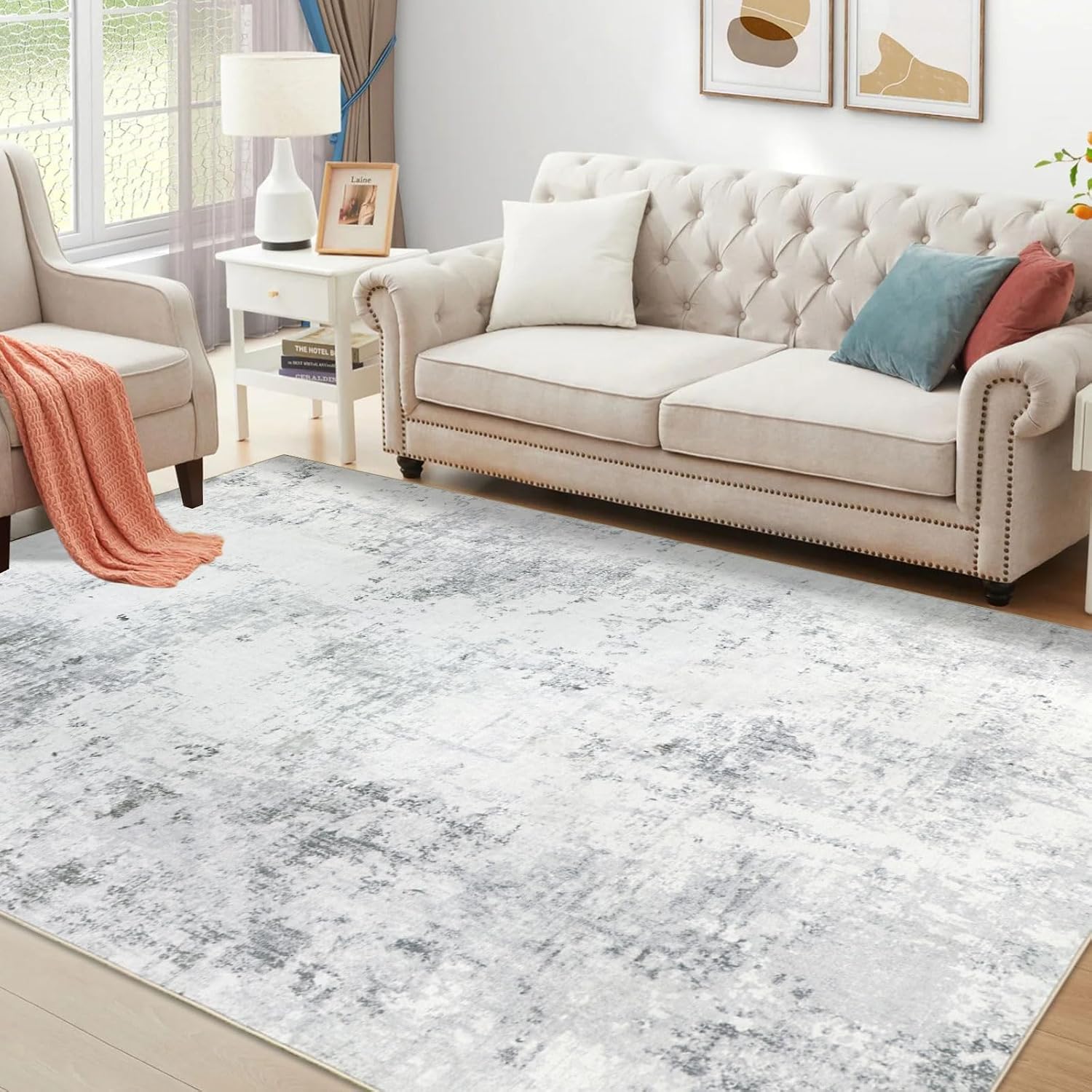 Thumbnail 6 de Homcomodar Tapis Salon Gris 200x300cm