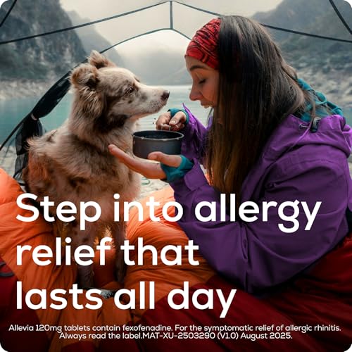Detalle de Allevia Hayfever Allergy Tablets 120mg Fexofenadine – 30 tablets, 24‑hour relief