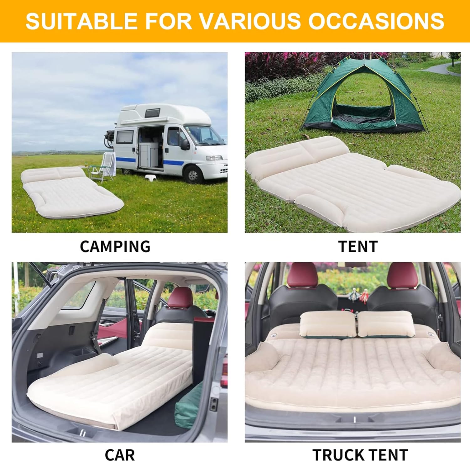 Detalle 1 de KMZ KMZL001 SUV Air Mattress, Double-Sided Flocking, Pump and 2 Pillows