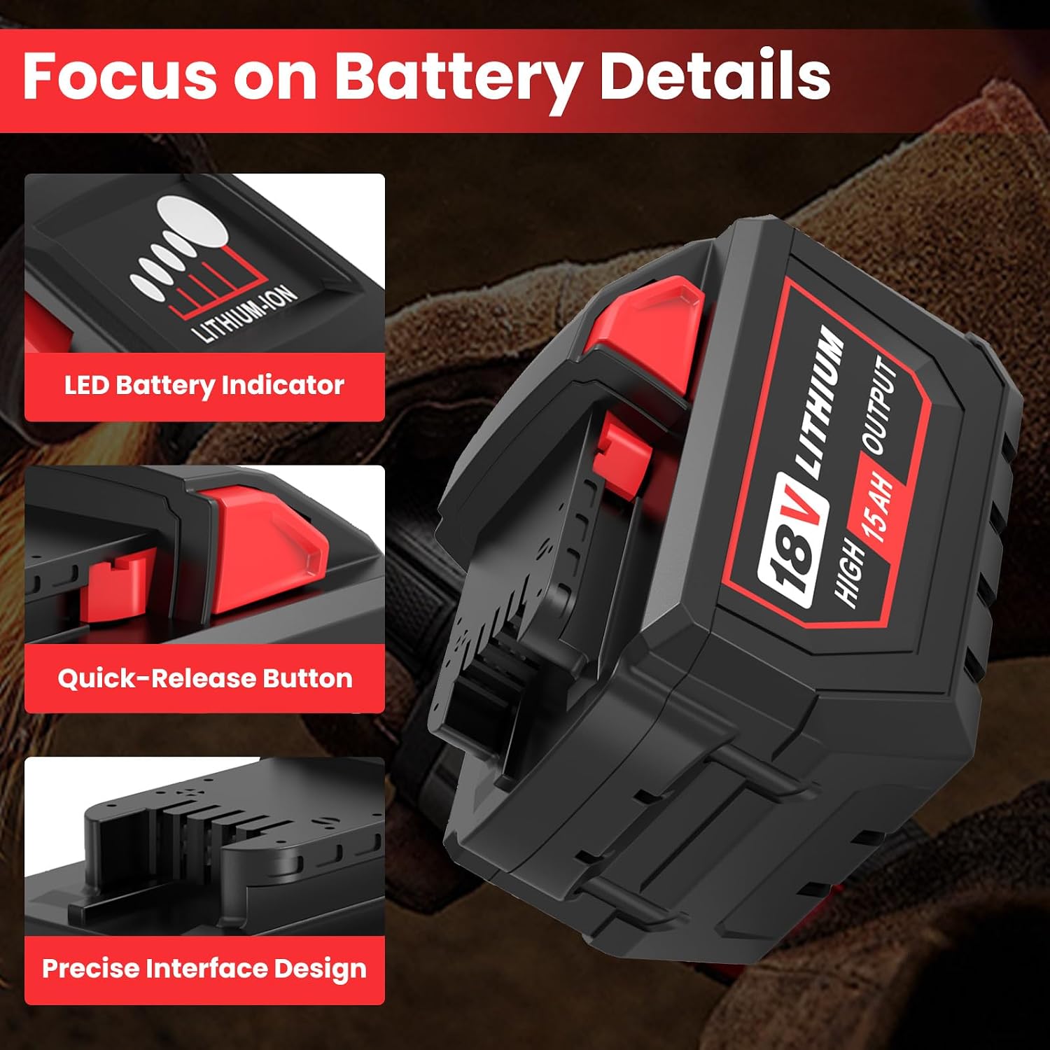 Thumbnail 3 de TUKOPK 48-11-1862 18V Replacement Battery 2-Pack, 15.0Ah Lithium-Ion