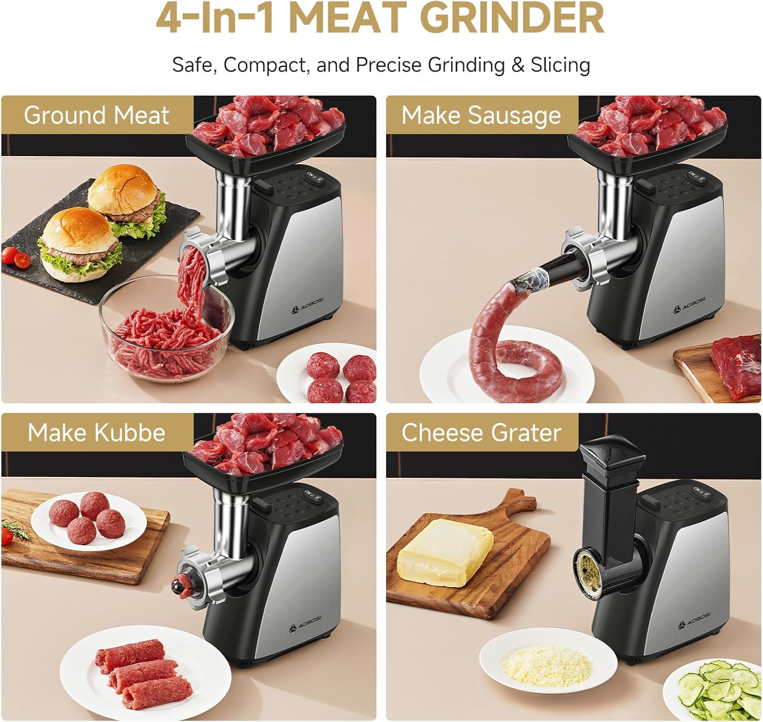 Detalle 2 de AAOBOSI Meat Grinder 2800W Electric