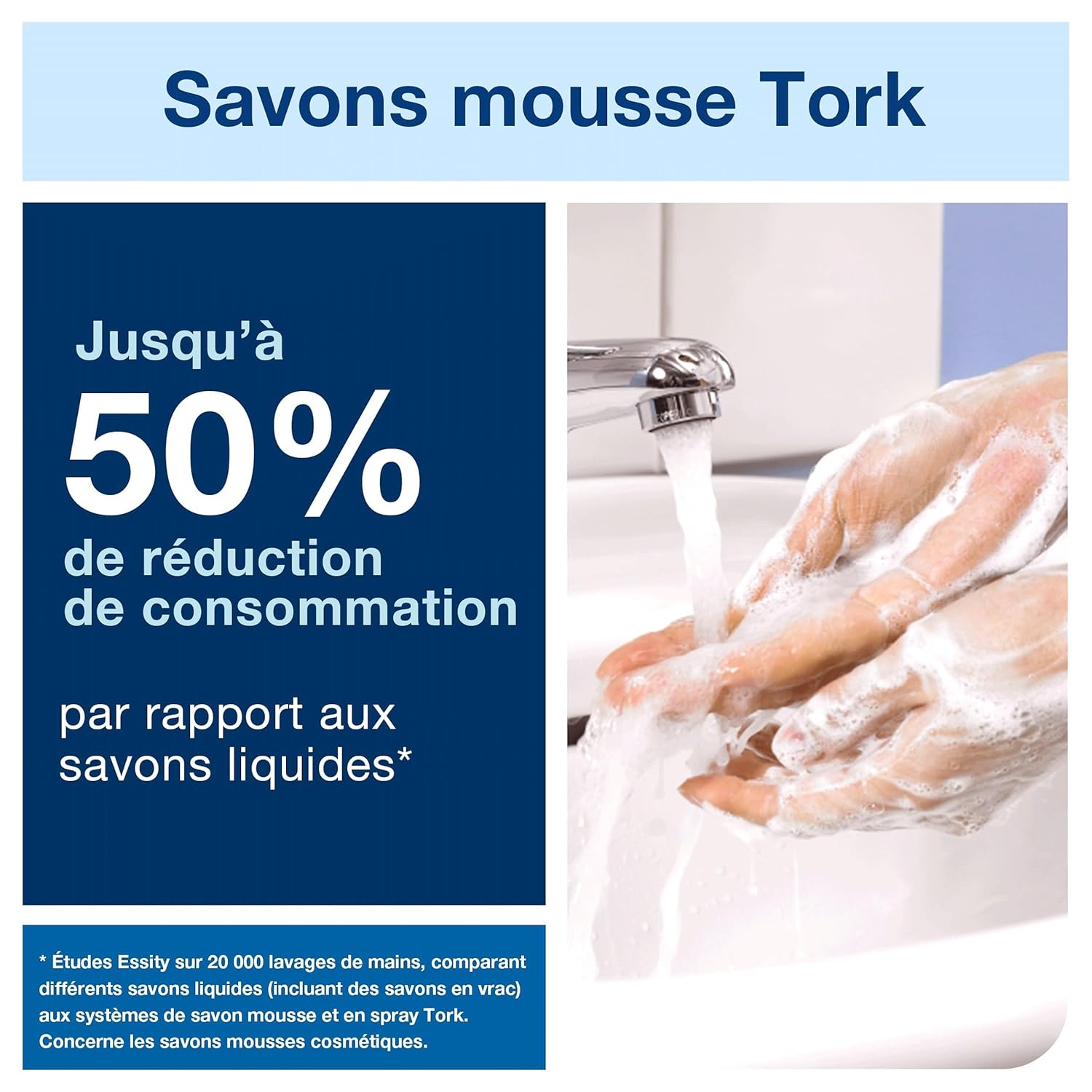 Detalle de Tork Savon mousse Mains – Peaux sensibles S4, 1 x 1000 ml (520701)