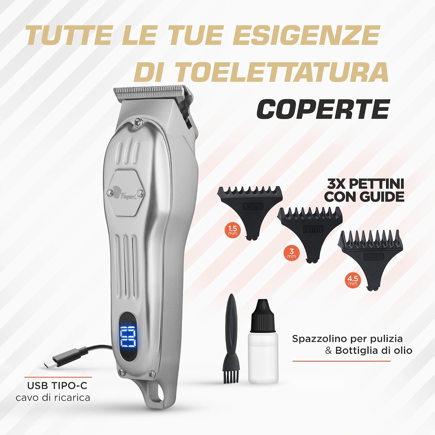 Thumbnail 5 de Fagaci Macchinetta per Capelli Professionale 0 mm – Lama T per Barba e Taglio Preciso