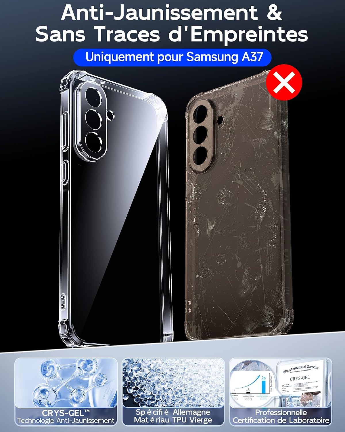 Thumbnail 4 de LeYi Coque Samsung A37 5G Transparent