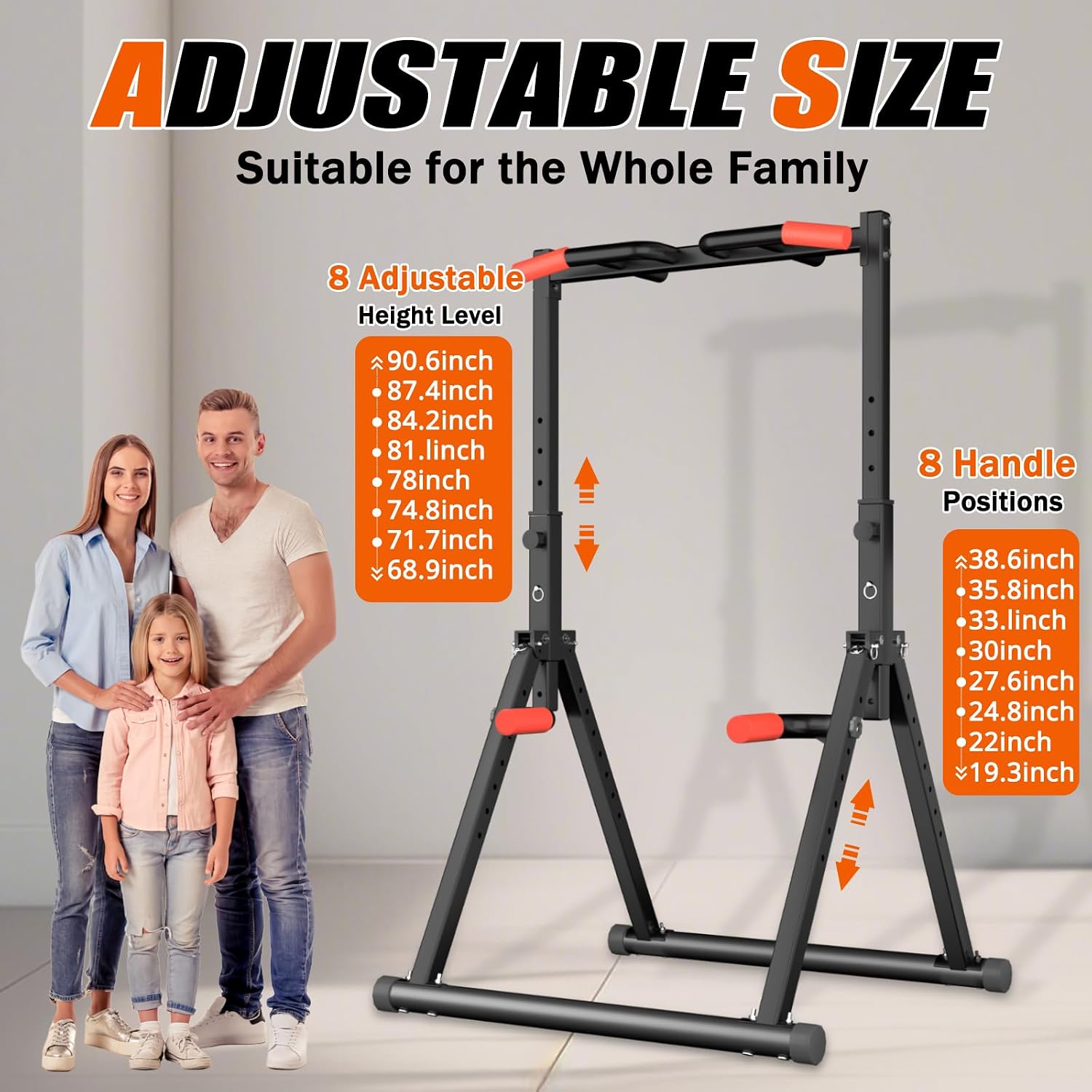 Detalle de WATBKHE Foldable Power Tower for Pull-Ups and Dips, Adjustable Steel Frame