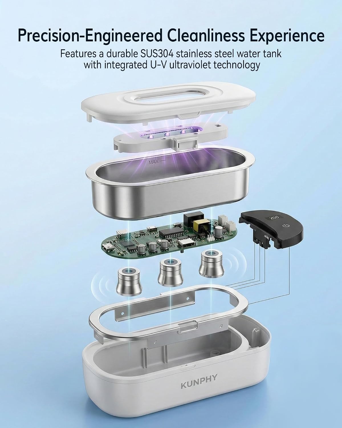 Thumbnail 6 de KUNPHY Ultrasonic Jewellery Cleaner — 400ml Large Capacity with UV Light
