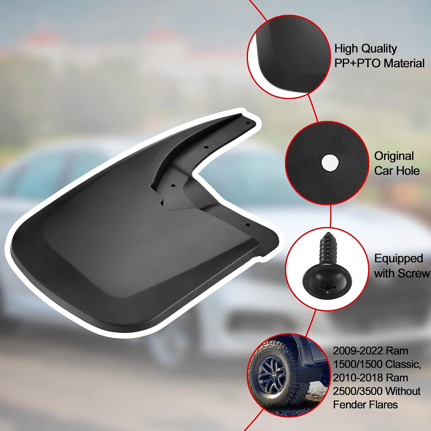Detalle 1 de BDFHYK Mud Flaps 4-Piece Set