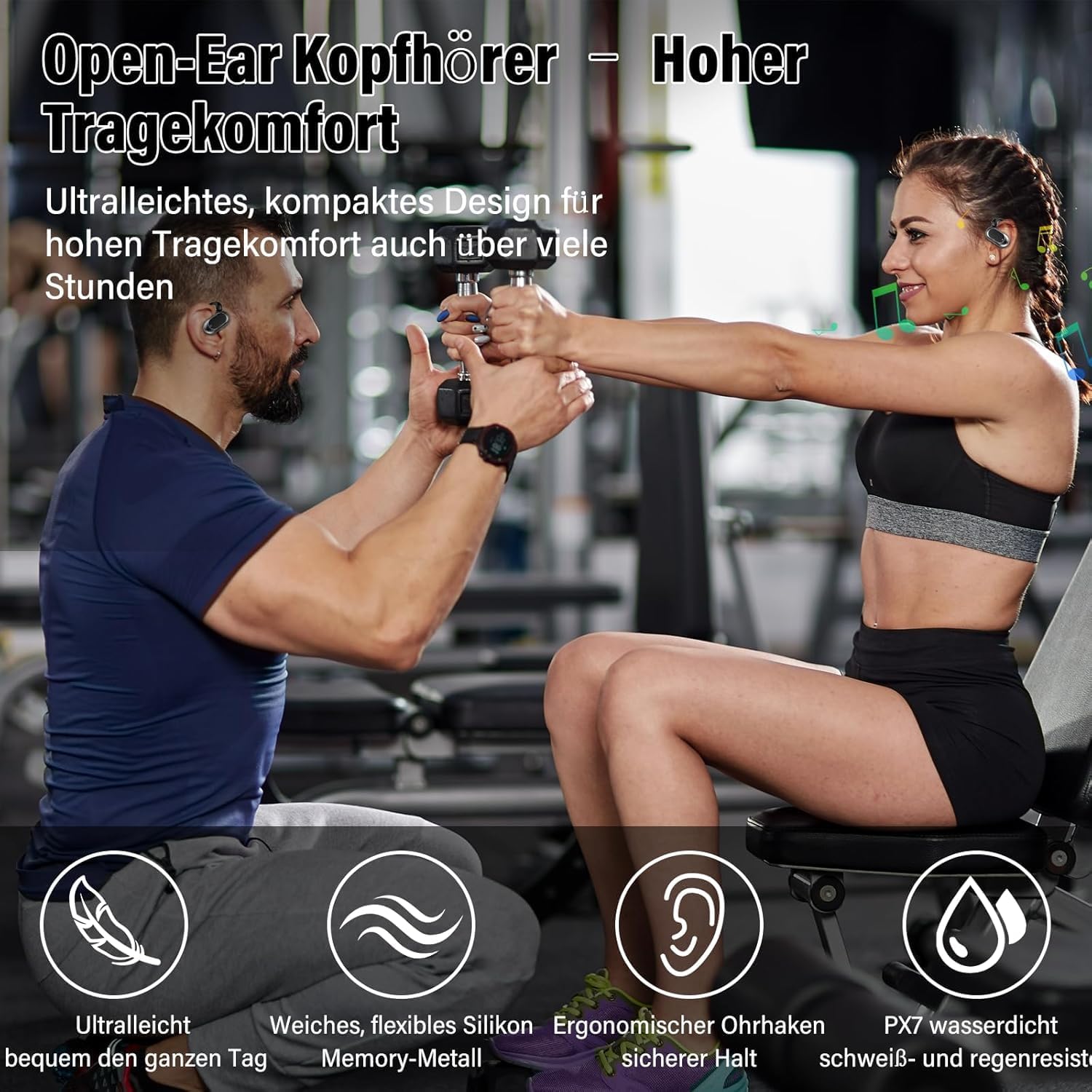 Thumbnail 3 de Écouteurs Bluetooth sans Ouverts 2026 HiFi – Conduction Aérienne, IP7, ANC ENC