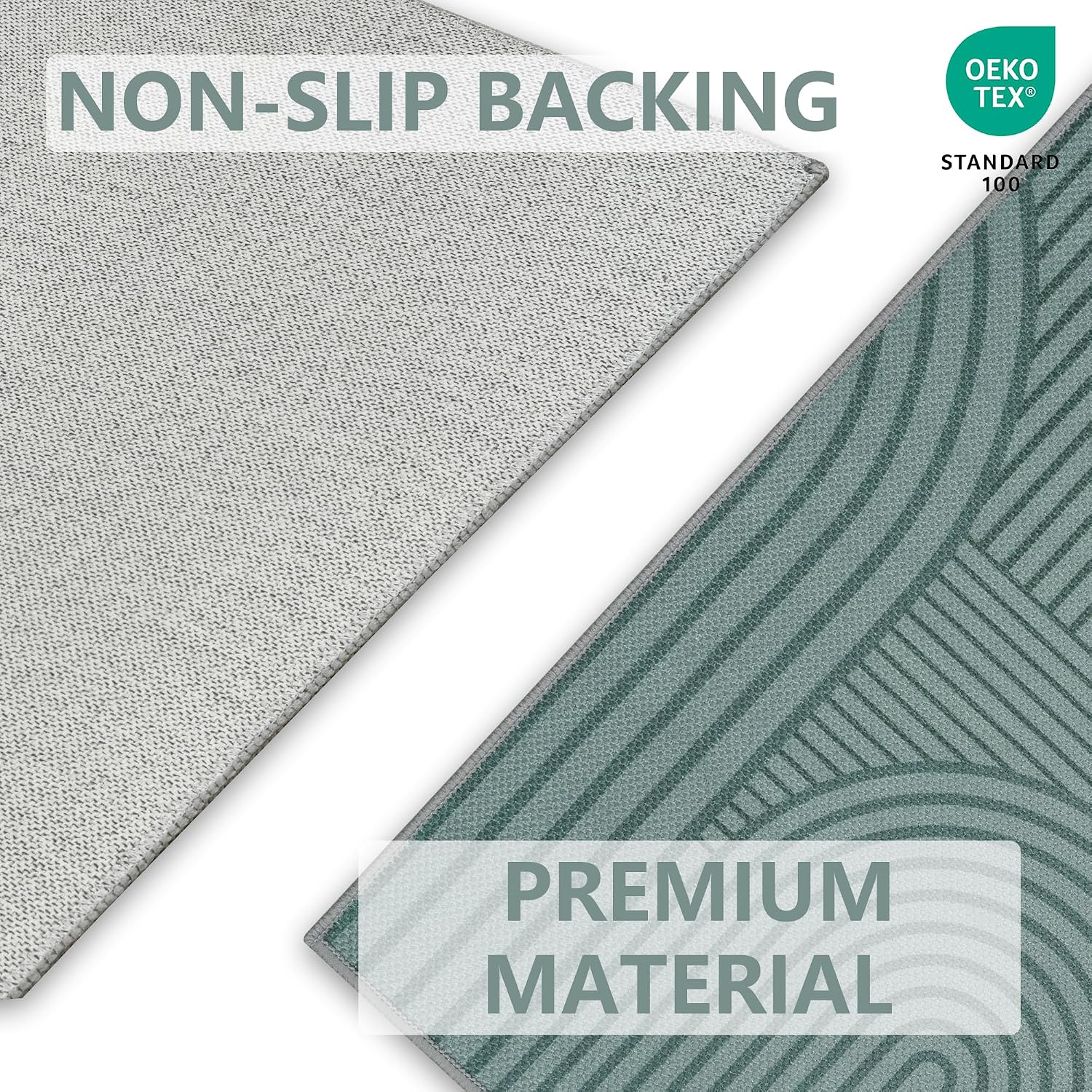 Detalle 2 de Edlbaegy Indoor Door Mat 50x80cm: Non-slip, Washable, Absorbent Doormat in Grey