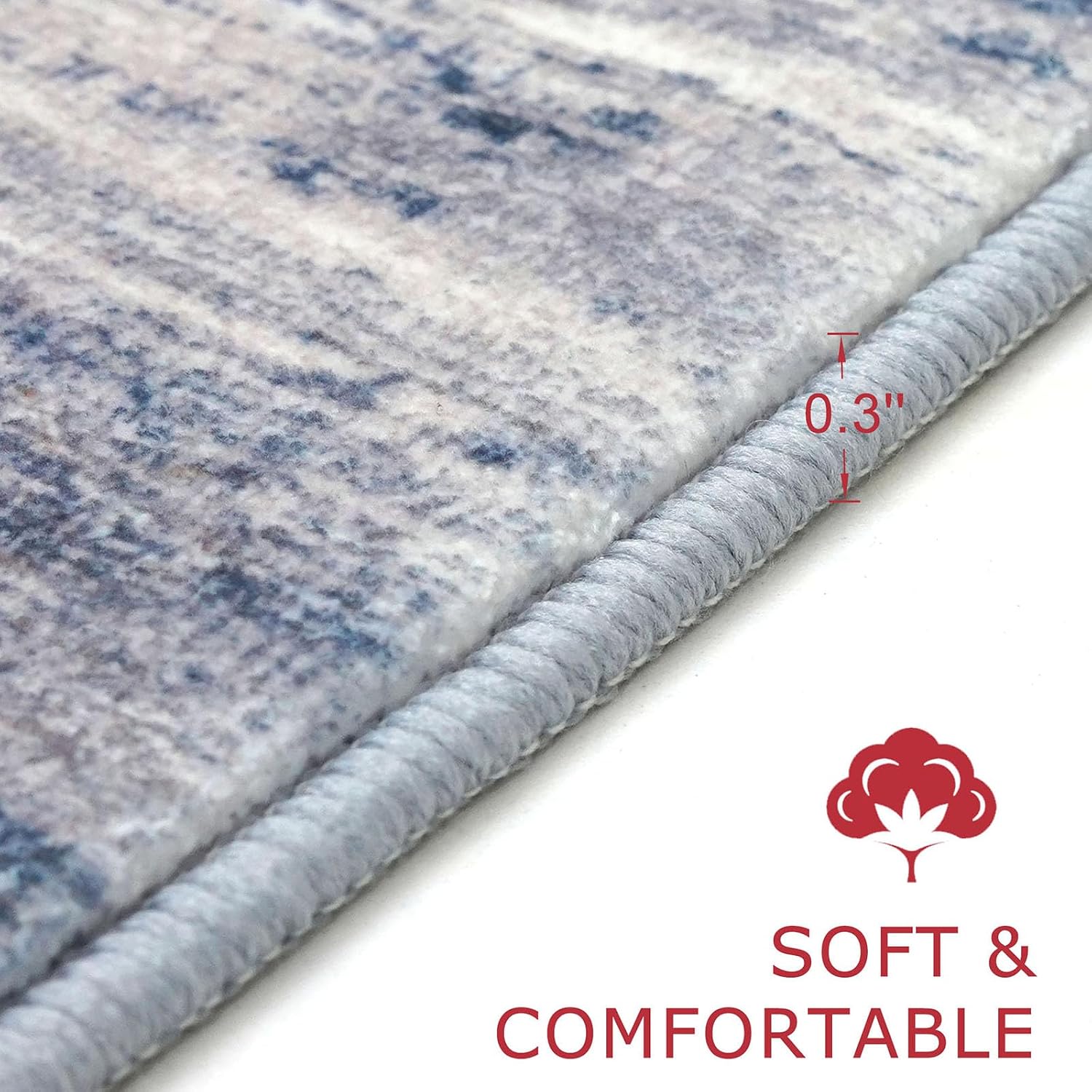 Detalle 2 de KOZYFLY Modern Abstract Washable Rug Runner (2x6) for Hallways, Entryways & More