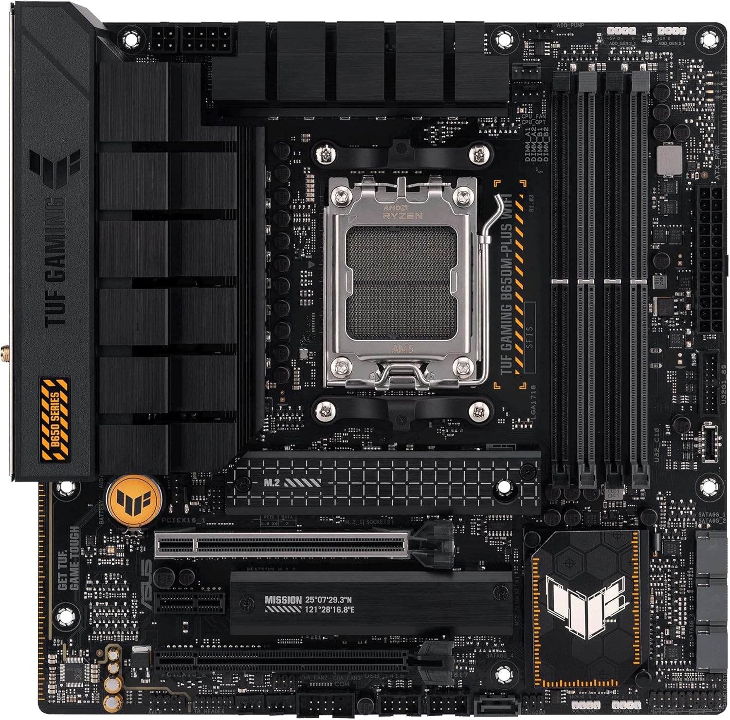 Detalle 2 de ASUS TUF Gaming B850M-PLUS WiFi Mainboard (AMD AM5, mATX, DDR5, PCIe 5.0, WiFi 6E)