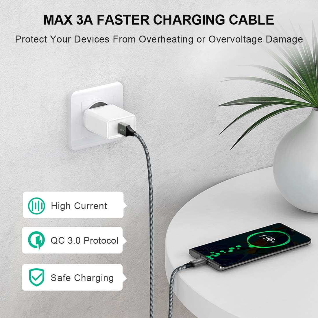 Thumbnail 2 de etguuds USB A to USB-C Cable 10ft, 2-Pack
