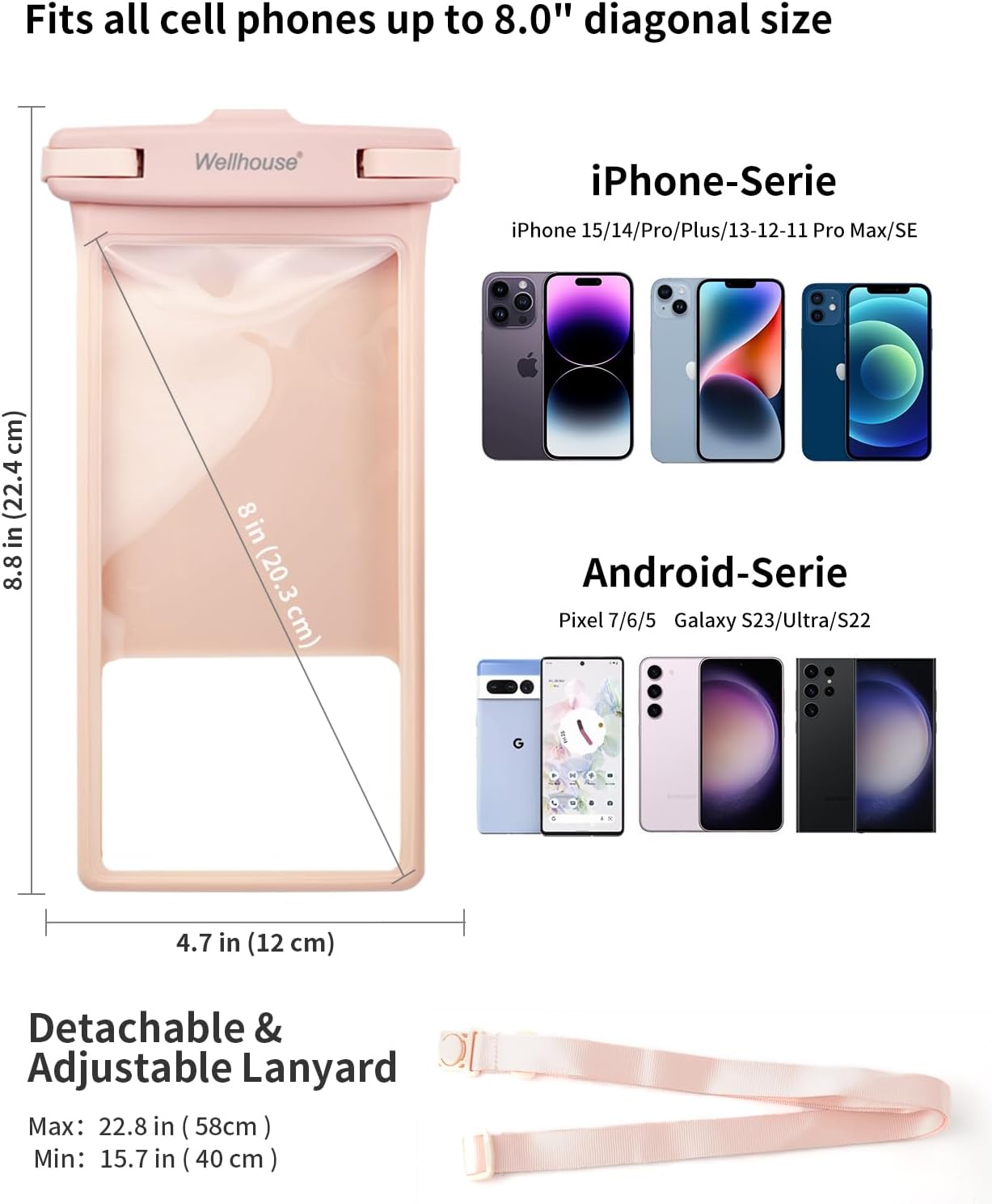 Detalle 2 de wellhouse Waterproof Phone Pouch 8-inch 2-pack
