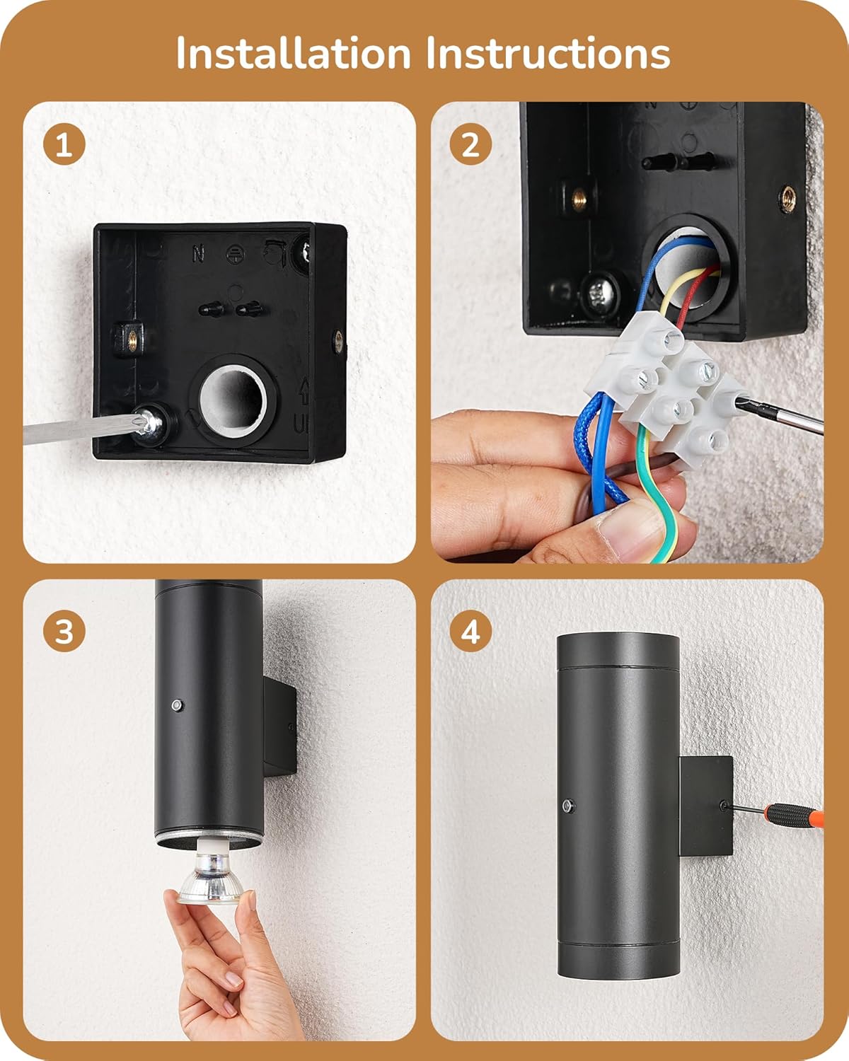 Thumbnail 6 de EDISHINE Dusk to Dawn Outdoor Wall Lights, IP44