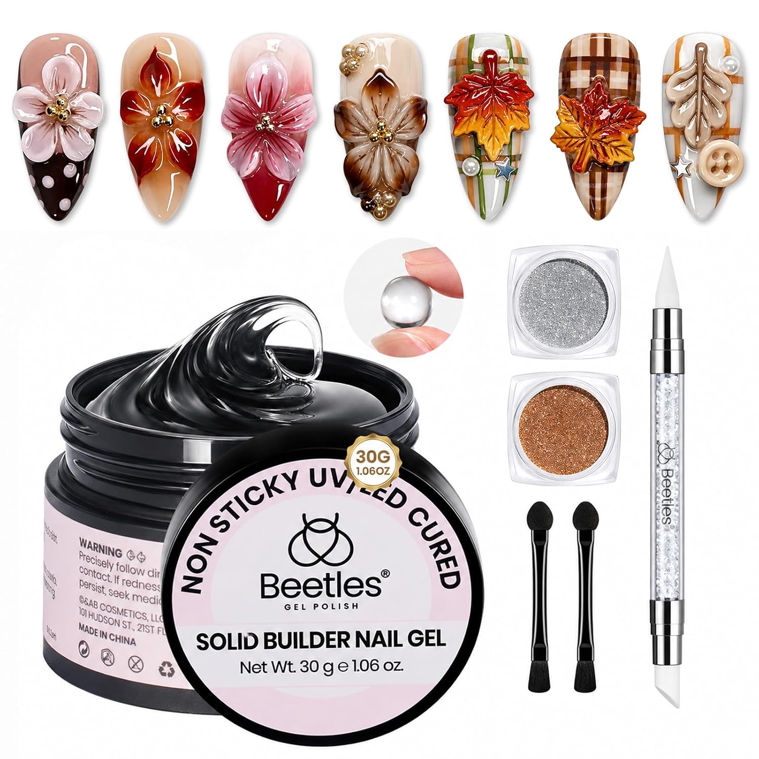Detalle de Beetles Crystal Orb 3D Gel Nail Art Kit 1 oz ๐