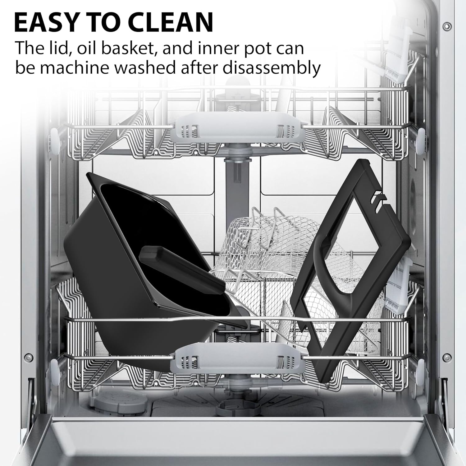Thumbnail 6 de Pukomc 3-Liter Deep Fryer (1500W) with Adjustable Temperature, Viewing Window & Dishwasher-Safe Parts